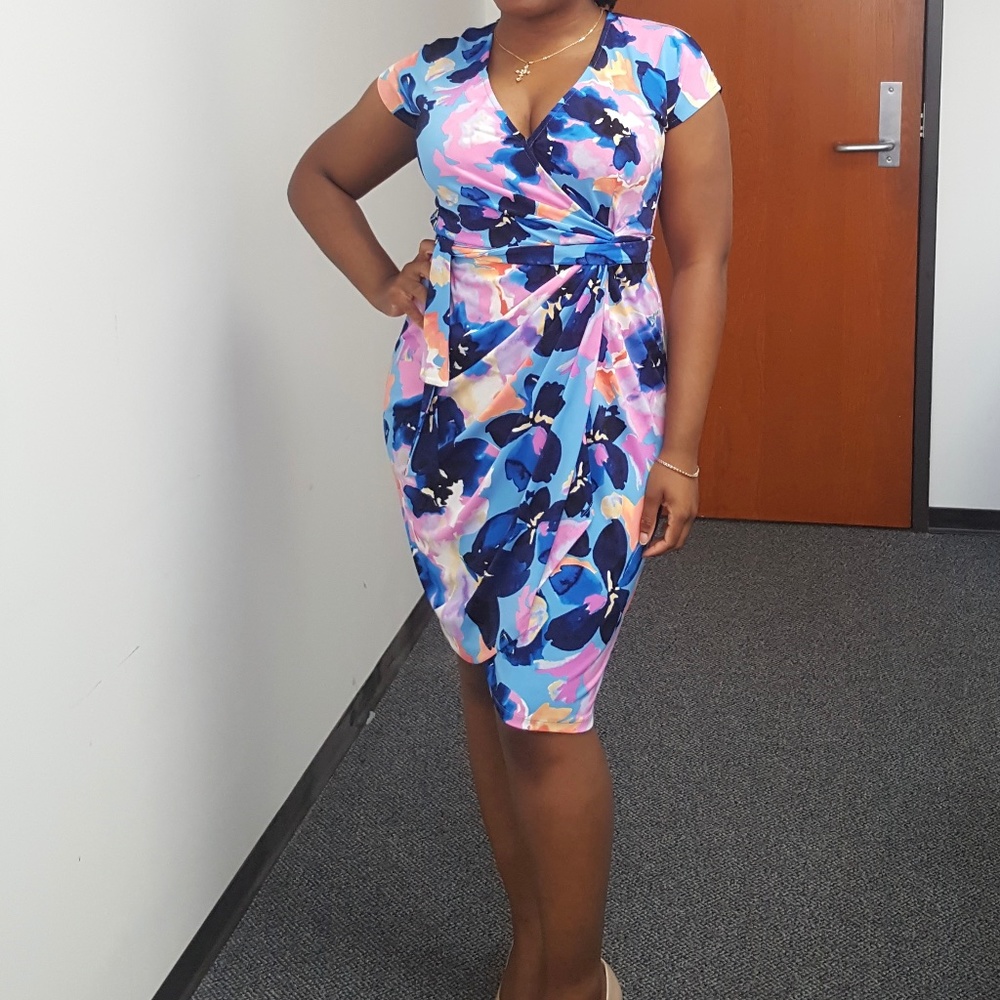 Maggy London Colorful Wrap Dress